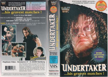 WWF Undertaker his gravest matches VHS Cover