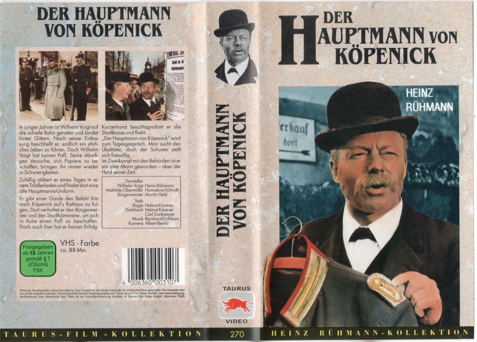 Der Hauptmann von Köpenick VHS Cover