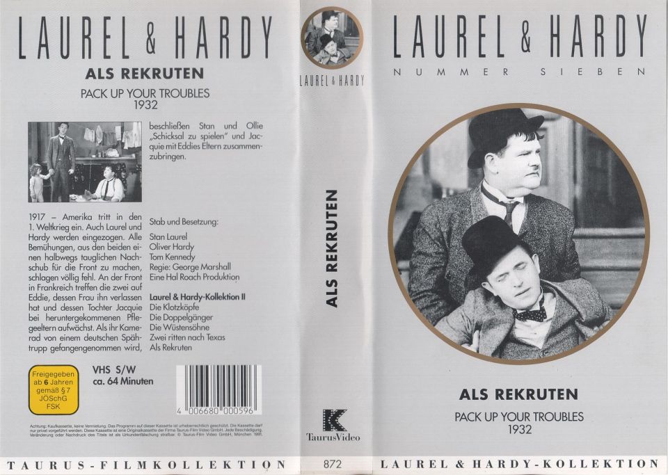 Laurel Hardy 7 Als Rekruten VHS Cover