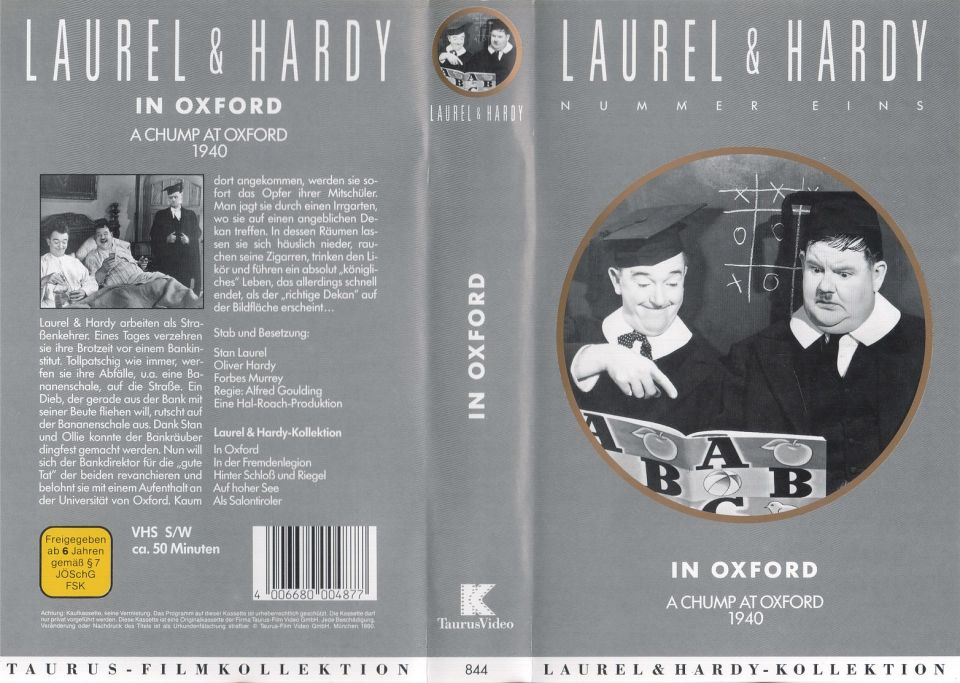 Laurel Hardy 1 In Oxford VHS Cover
