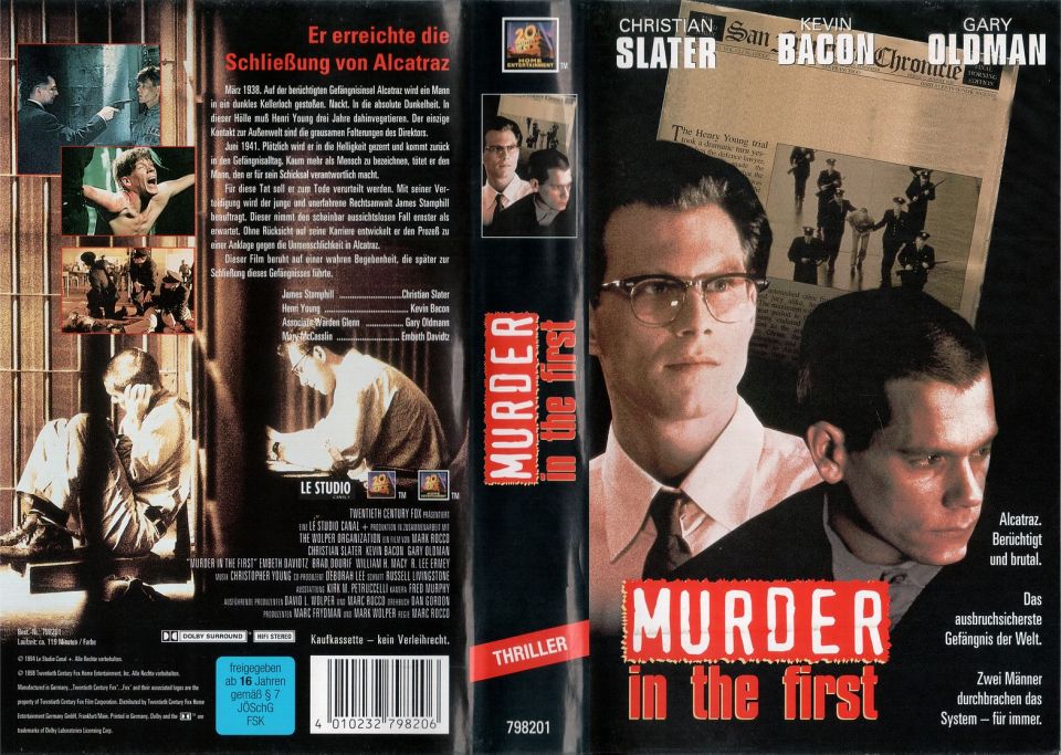 Murder in the first VHS Cover