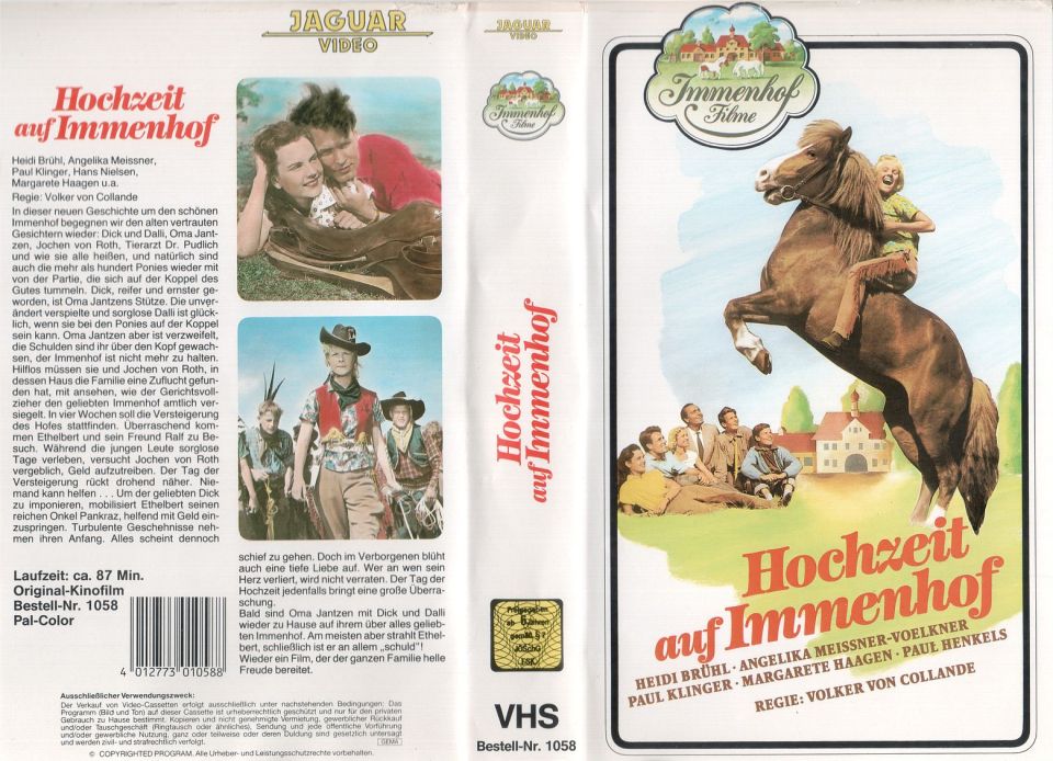 Hochzeit auf Immenhof VHS Cover
