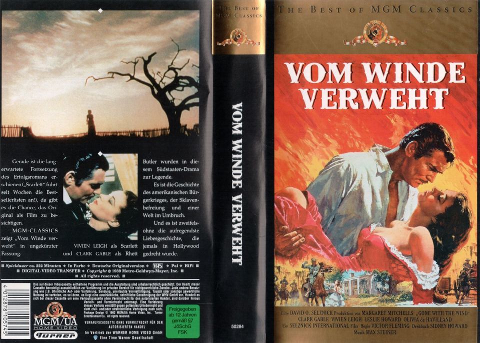 Vom Winde verweht VHS Cover