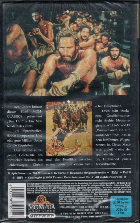 Ben Hur VHS Rückseite