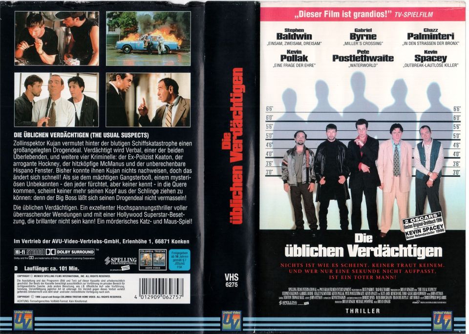 Die üblichen Verdächtigen VHS Cover