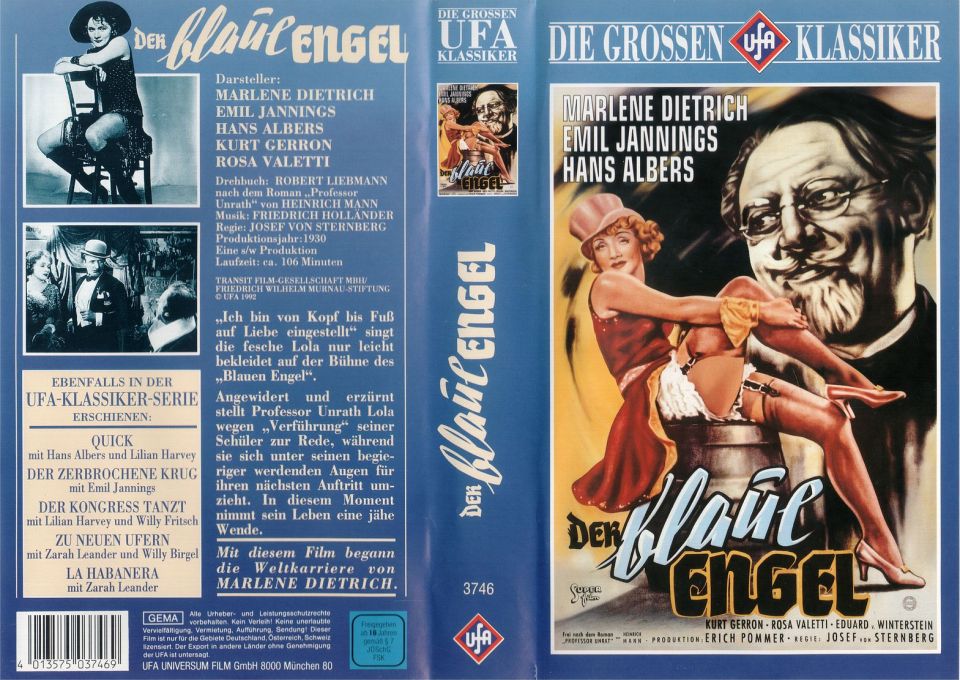Der blaue Engel VHS Cover