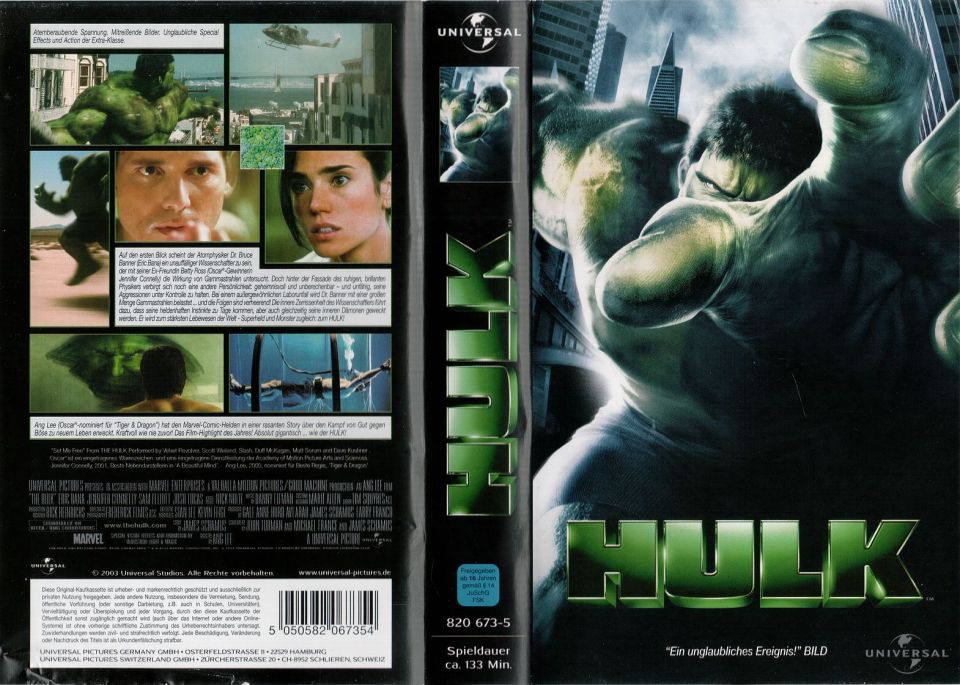 Hulk VHS Cover