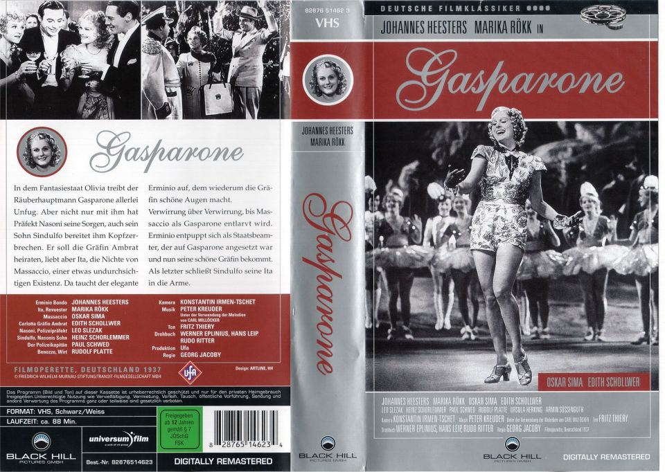 Gasparone VHS Cover