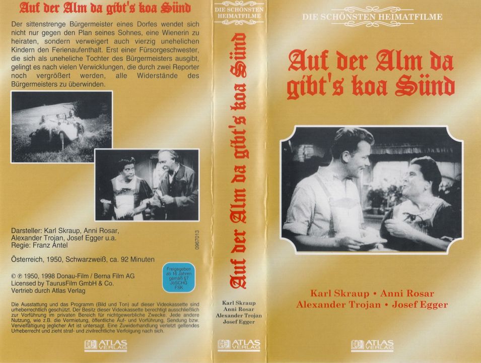 Auf der Alm da gibt's koa Sünd VHS Cover