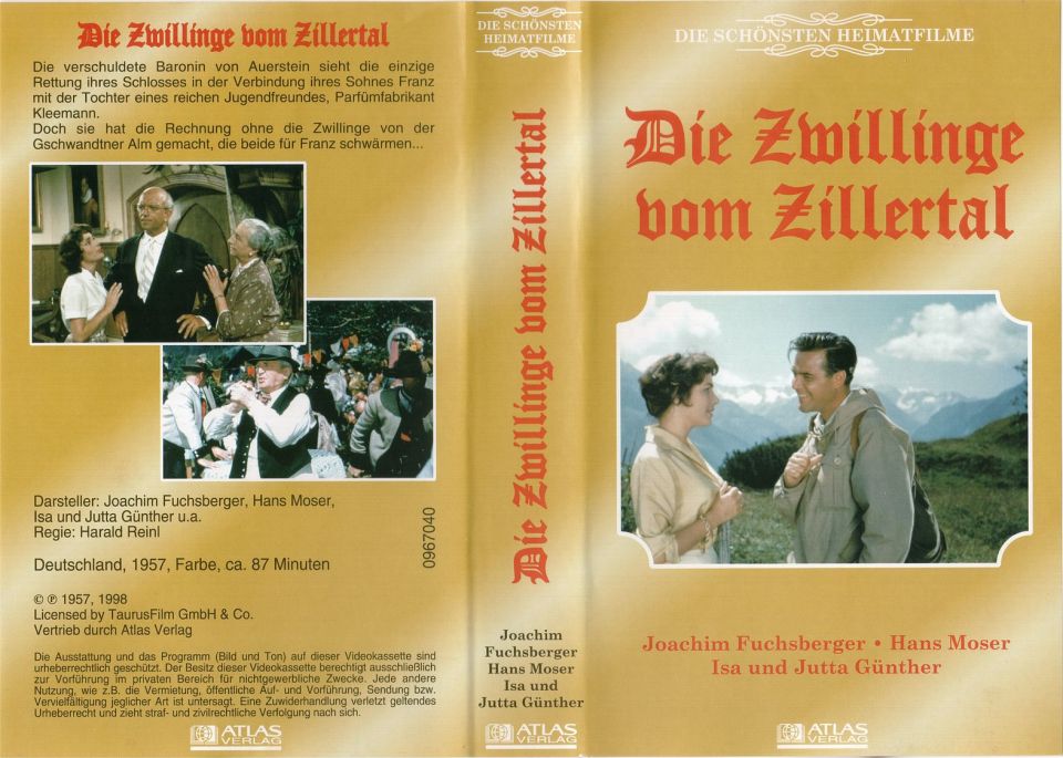 Die Zwillinge vom Zillertal VHS Cover