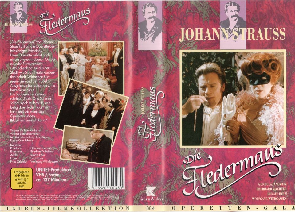 Johann Strauss Die Fledermaus (1972) VHS Cover