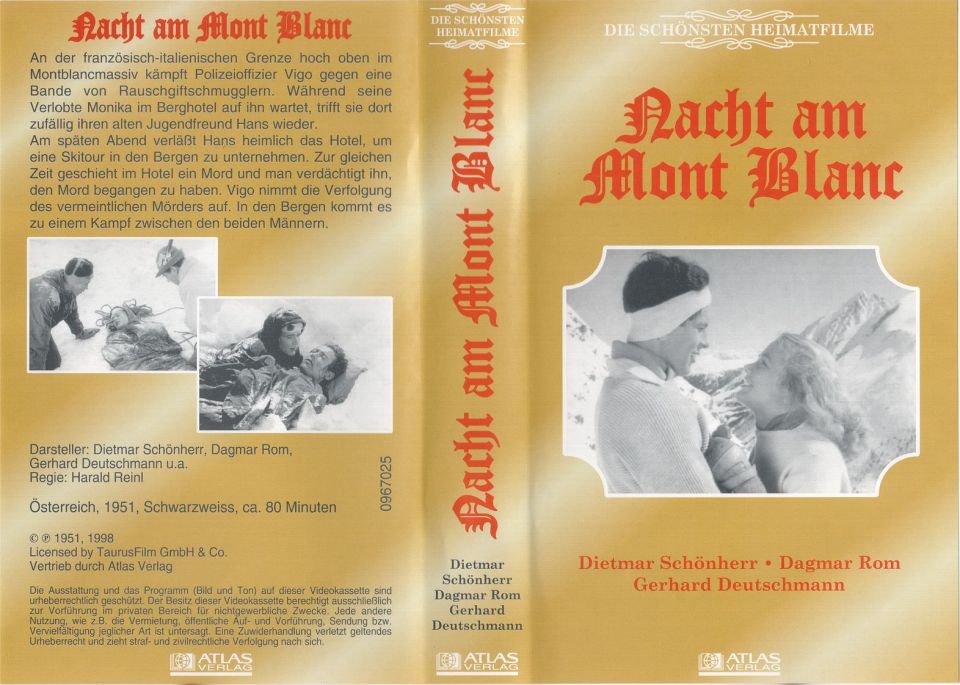 Nacht am Mont Blanc VHS Cover