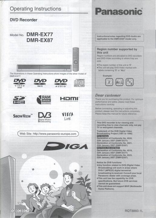 Panasonic DMR-EX77 DMR-EX87 Bedienungsanleitung