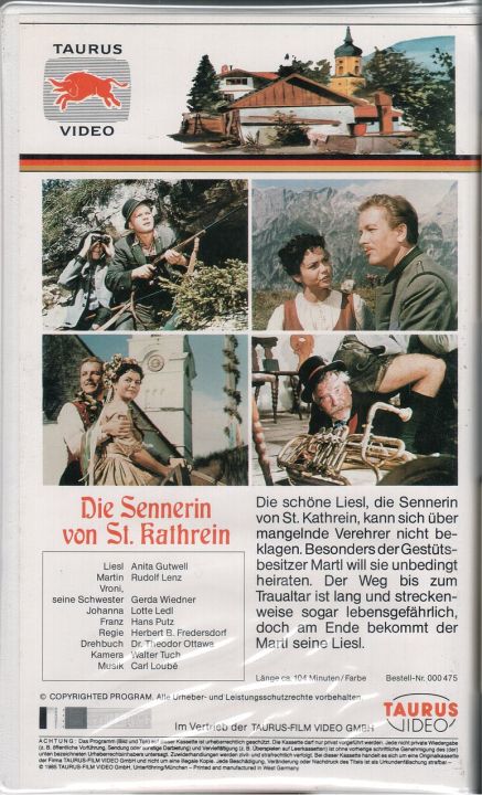 Die Sennerin von St. Kathrein VHS Rückseite
