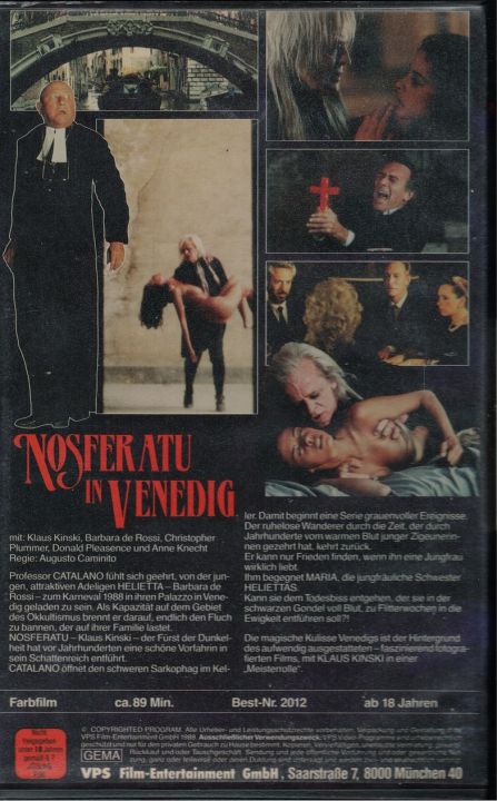 Nosferatu in Venedig Verleih VHS Rückseite